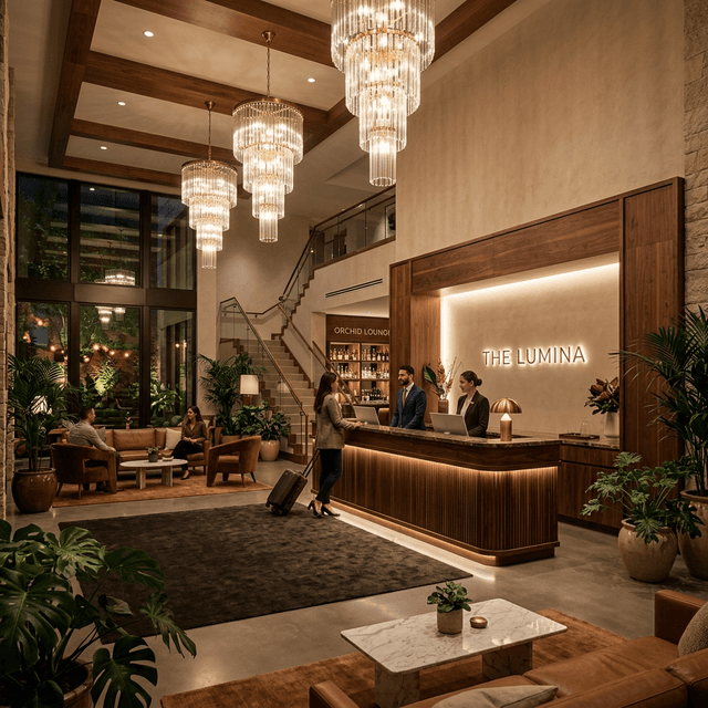 Luxury boutique hotel interior